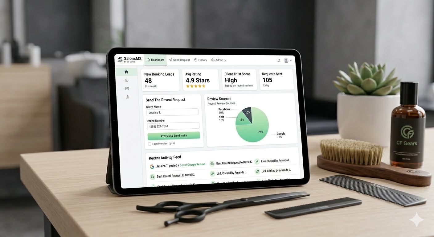 Salon SMS Dashboard Mockup